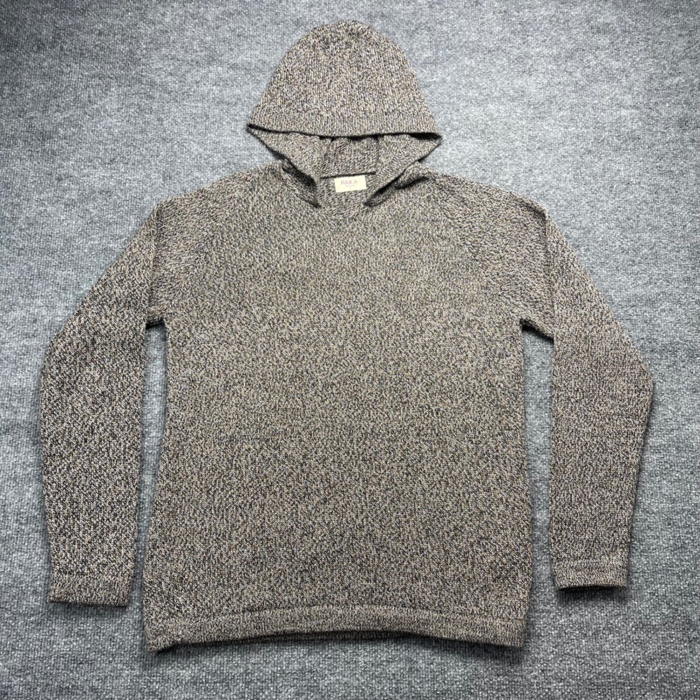 Paka The Hoodie Small Brown Marled Alpaca Merino Wool Blend Knit Peru
